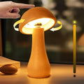 Wooden Mushroom Bedside Lamp – Cordless Touch Control