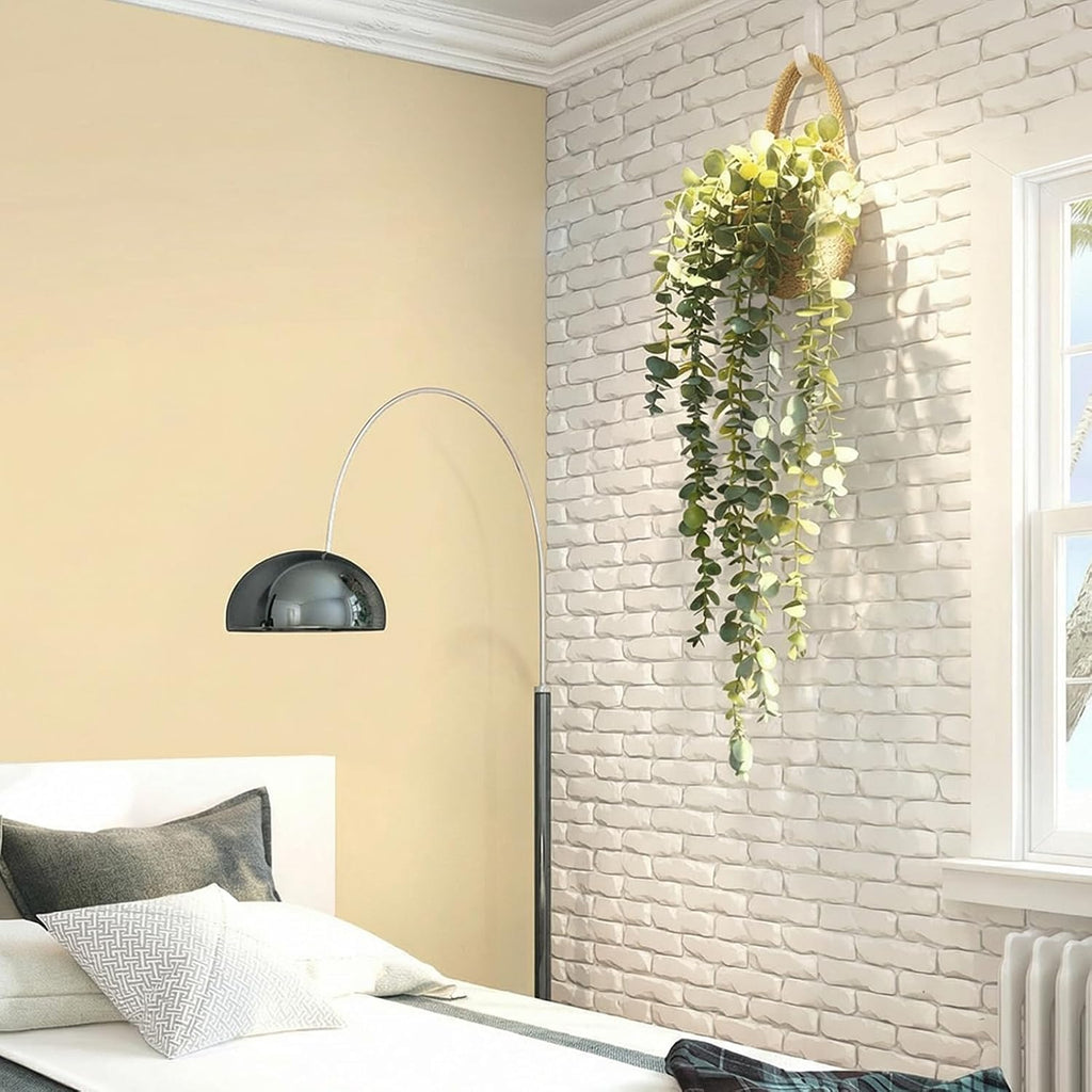 Faux Eucalyptus Hanging Plant in Woven Planter