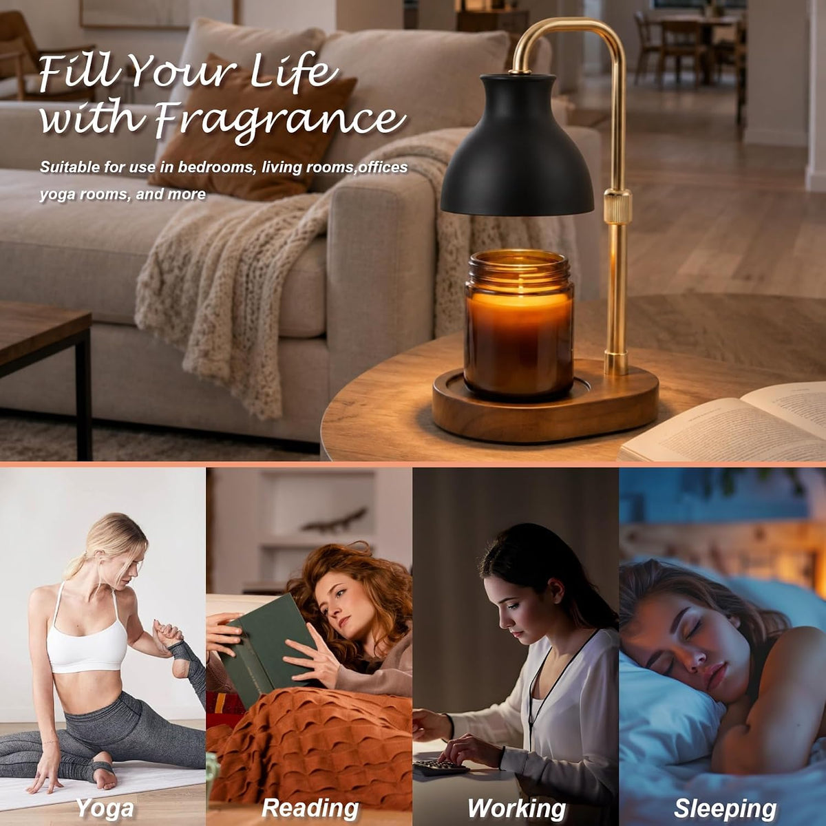 Candle Warmer Lamp with Timer – Adjustable Height