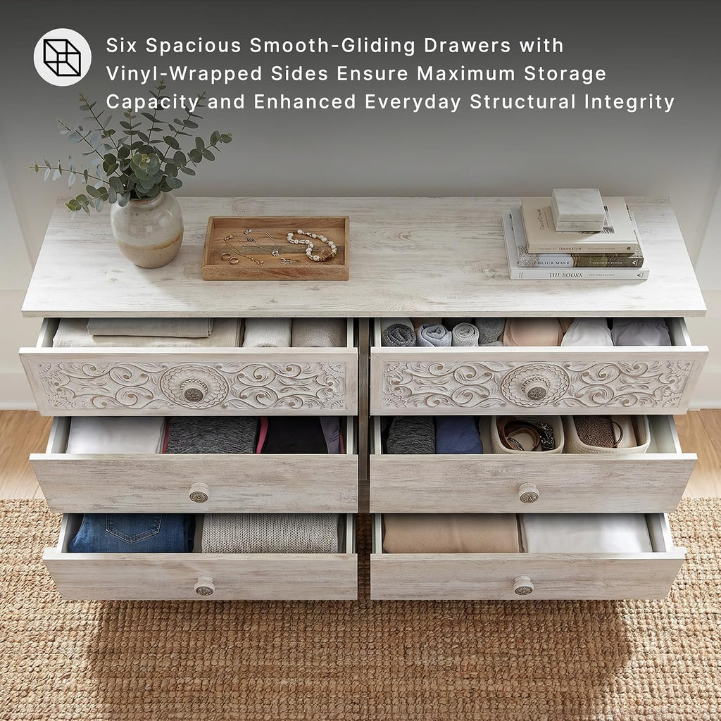 Signature Design by Ashley Paxberry Boho Dresser, Whitewash