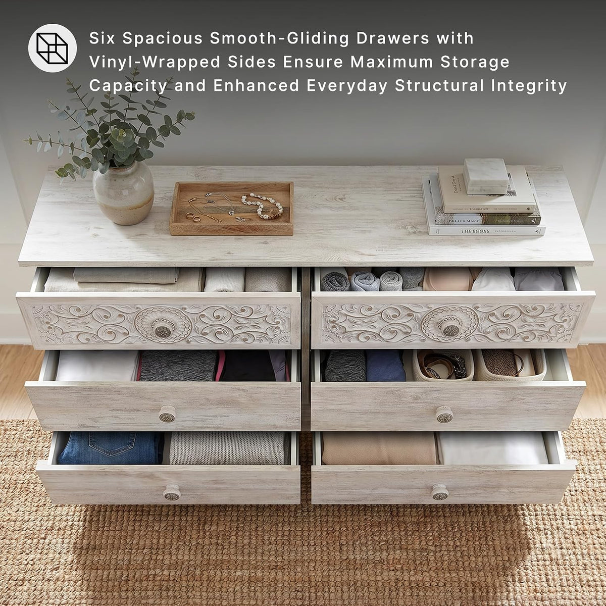 Signature Design by Ashley Paxberry Boho Dresser, Whitewash