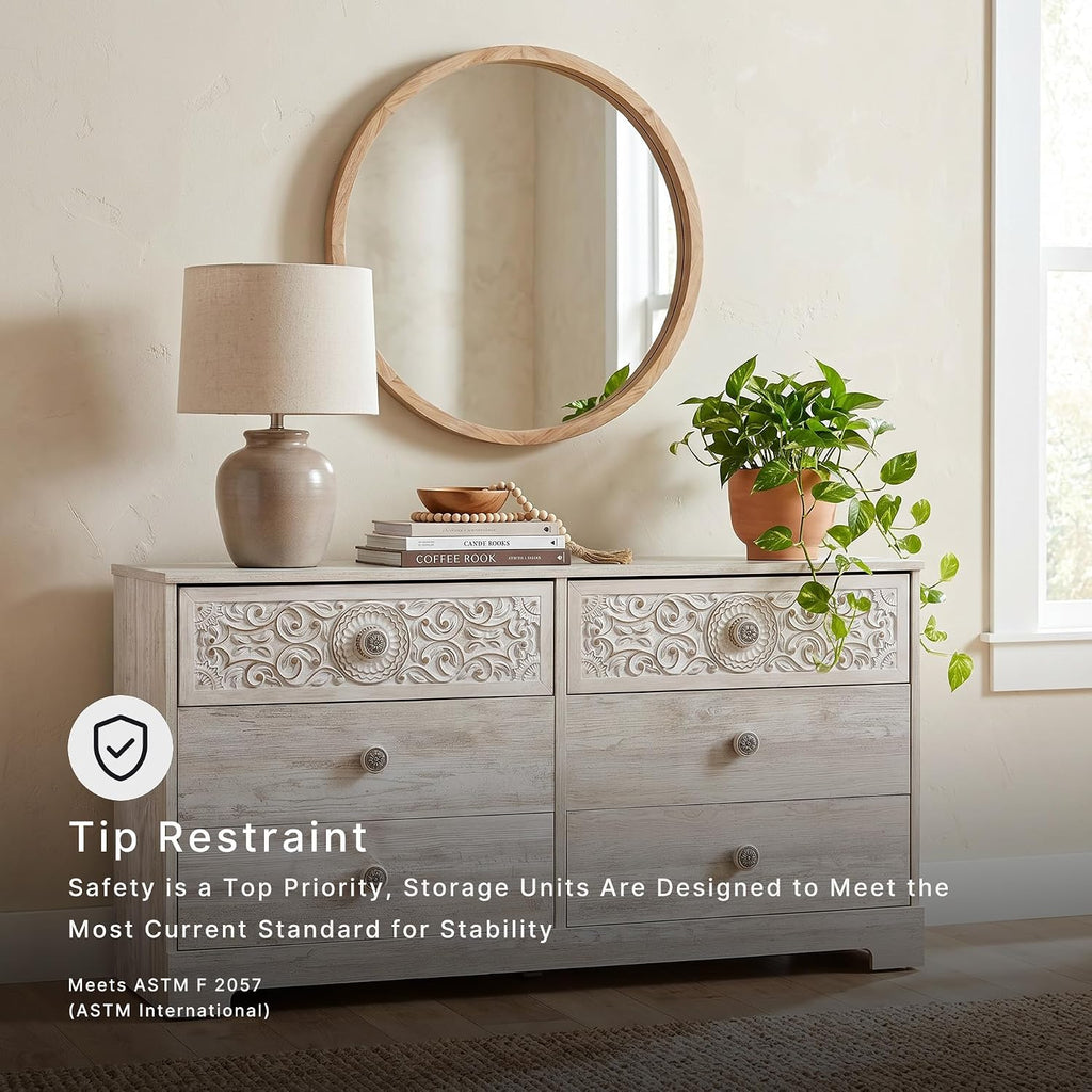 Signature Design by Ashley Paxberry Boho Dresser, Whitewash