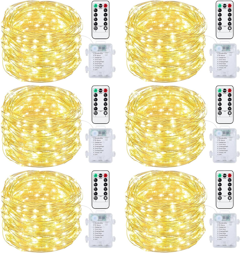 Warm White Fairy String Lights with Remote & Timer