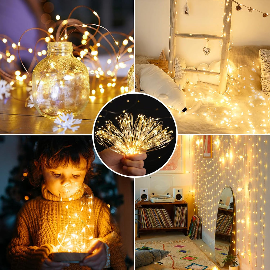 Warm White Fairy String Lights with Remote & Timer